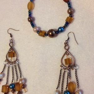 Earrings and bracelet