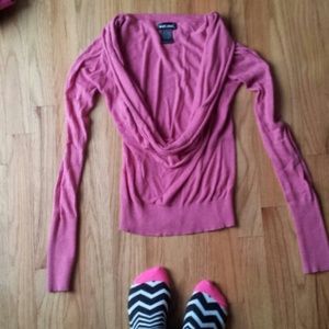 Salmon Colored Low Neck Sweater