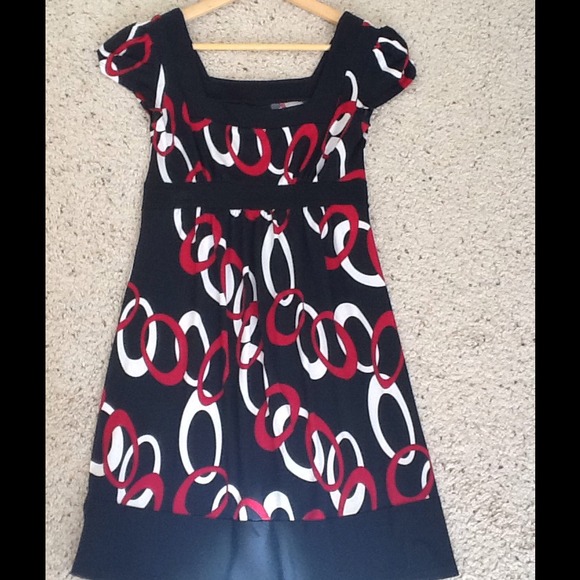 Adorable Black, White and Red dress.