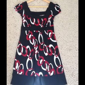 Adorable Black, White and Red dress.