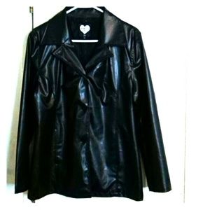 3 button fux leather jacket/blazer