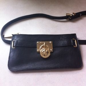 Michael Kors Authentic Leather Pouch Belt