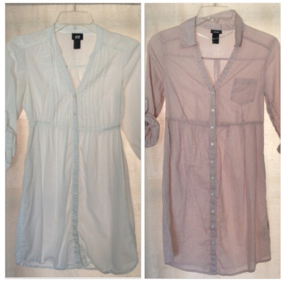 2 light cotton button down H&M tunics
