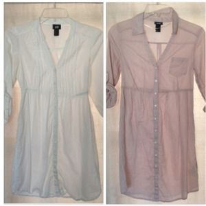 2 light cotton button down H&M tunics