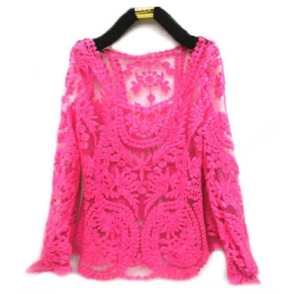 Hannah Beury Tops - Pink Lace Top-Large