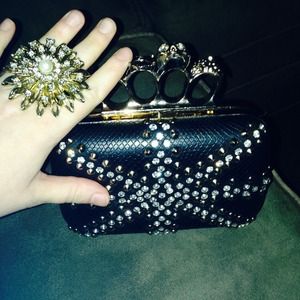 Black/Gold Brass Knuckle Clutch