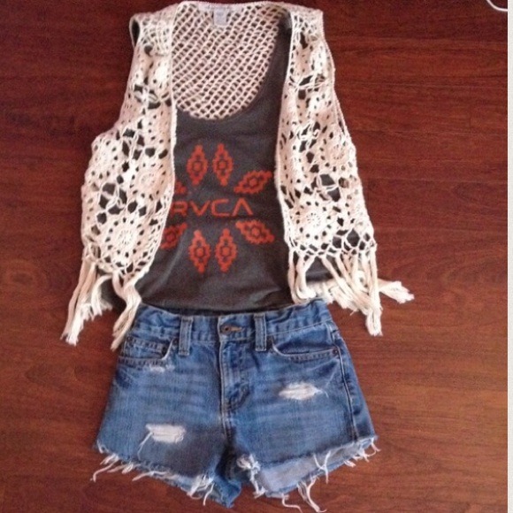 Lace crochet vest