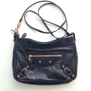 SOLD! Balenciaga Black Rose Gold Cross body bag