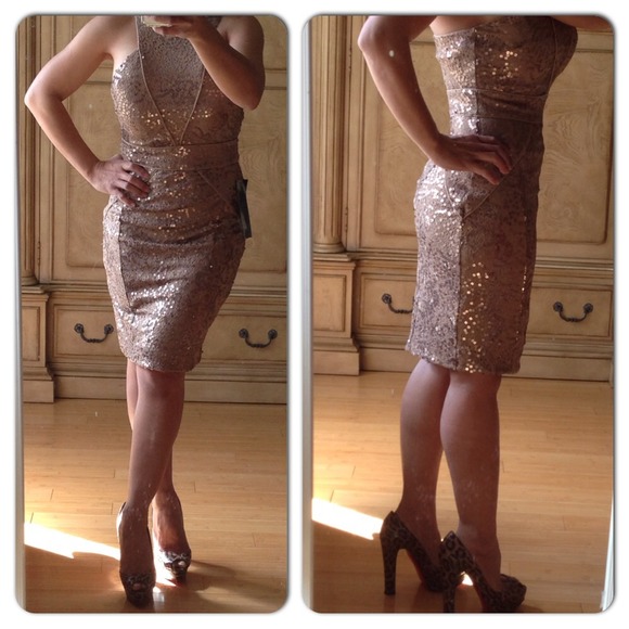 Bebe Sequined Dress Size Small - Picture 2 of 4