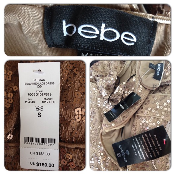 Bebe Sequined Dress Size Small - Picture 3 of 4