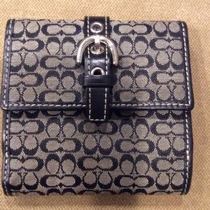 Small C coach black wallet