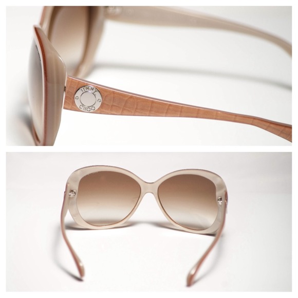 💯Authentic Jimmy Choo Julie Nude Croc Sunglasses - Picture 4 of 4