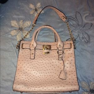 Ostrich light pink bag