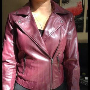 Maroon "leather style" Jacket