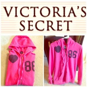 Pink Victorias Secret (Pink) zip-up sweatshirt