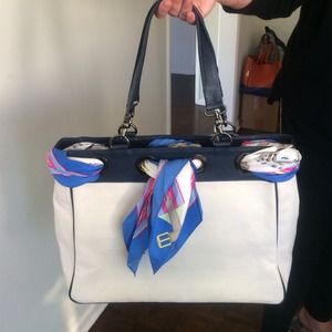 Handbags - SOLD in bundle Canvas Tote with removable scarf Handbags - SOLD in bundle Canvas Tote with removable scarf