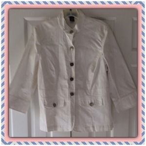 REDUCED. $10. BSporty white cotton jacket