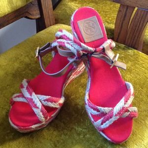 New Tory Burch espadrille low wedges shoes size 10