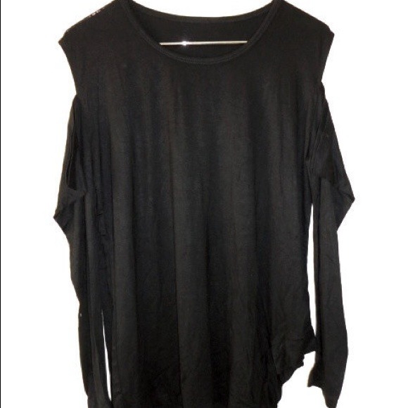 LF Black Long Sleeve Shoulder Cut Out Top XS-M - Picture 4 of 4