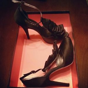 Nina Black Peep Toe Heels.