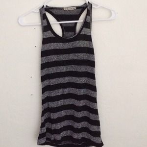 Black and sparkly silver racer back tank top