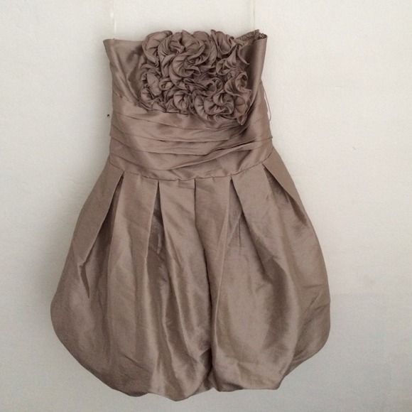 Strapless champagne dress