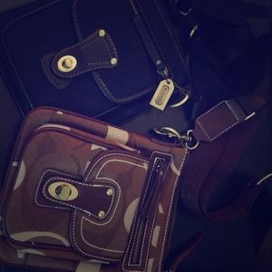 Bundle! Black & brown coach messenger bags.