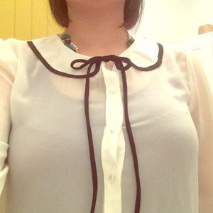Peter Pan collar chiffon top
