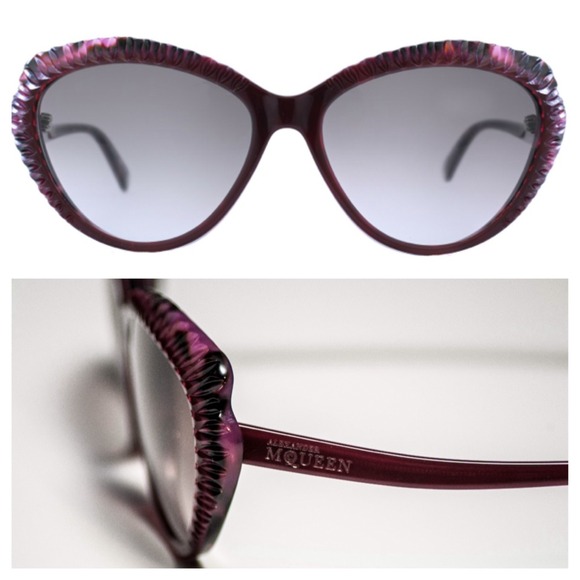💯Alexander McQueen Red/Pnk Havana Cat Eye Sunnies