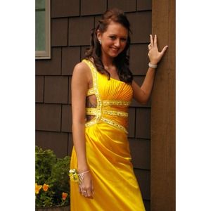 yellow formal gown!