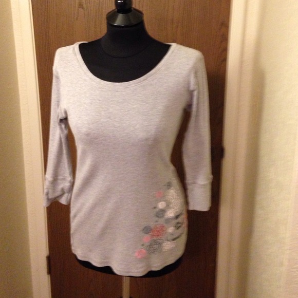 🌺3/4 sleeve cotton sleepwear/shirt embellishment