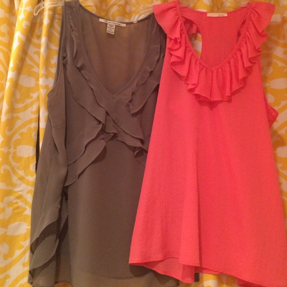 💎BUNDLE💎 Olive and Coral Sheer Tops