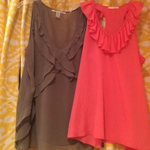 💎BUNDLE💎 Olive and Coral Sheer Tops