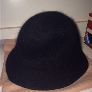 Black cloche hat