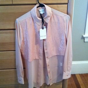 Reiss US size 2 long sleeve women's shirt, pink
