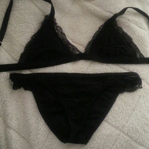Rodarte black lace bikini