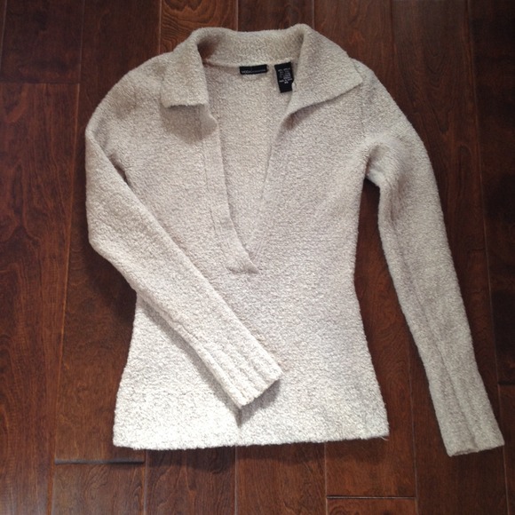 Sexy VS Deep V Neck Boucle Sweater