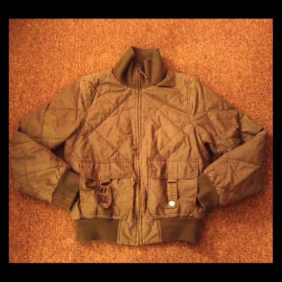 Warm Olive Green Bomber Jacket