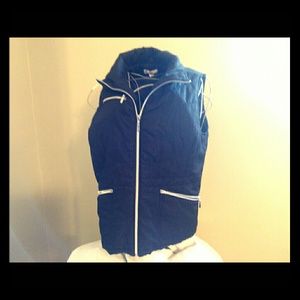 Black sport vest silver zipper,(S)