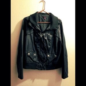 Faux Leather Black Jacket