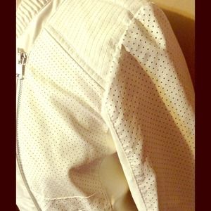 Collectionb off white faux leather jacket