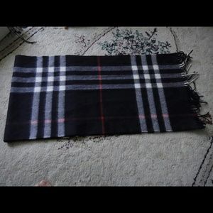 Authentic. Giant  Burberry Navy Cashmere Scarf