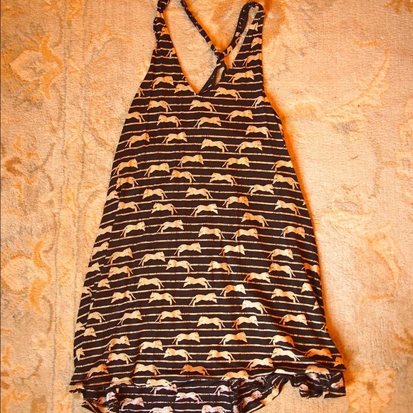 H&M black and gold tunic dress