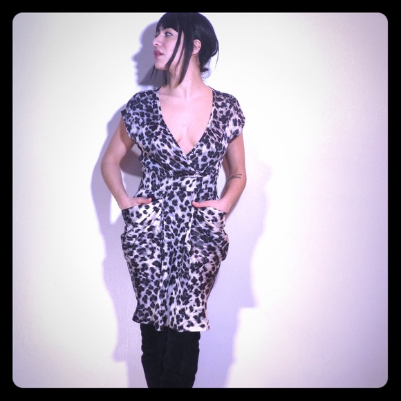 Silk Leopard Print Cocktail dress
