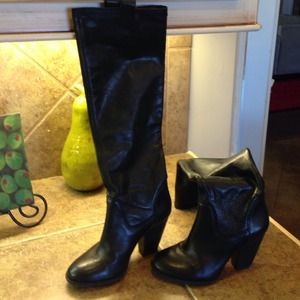 Black knee high boots