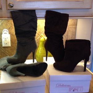 Gray and or brown boots