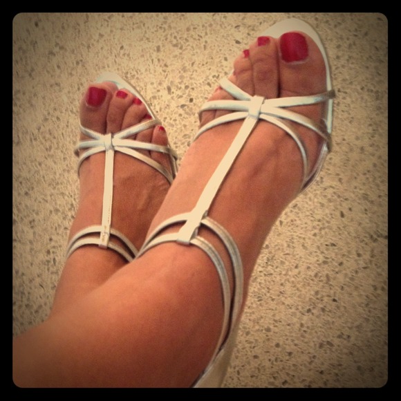 Like new INC Silver Strappy Sandals