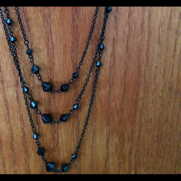 Long black necklace