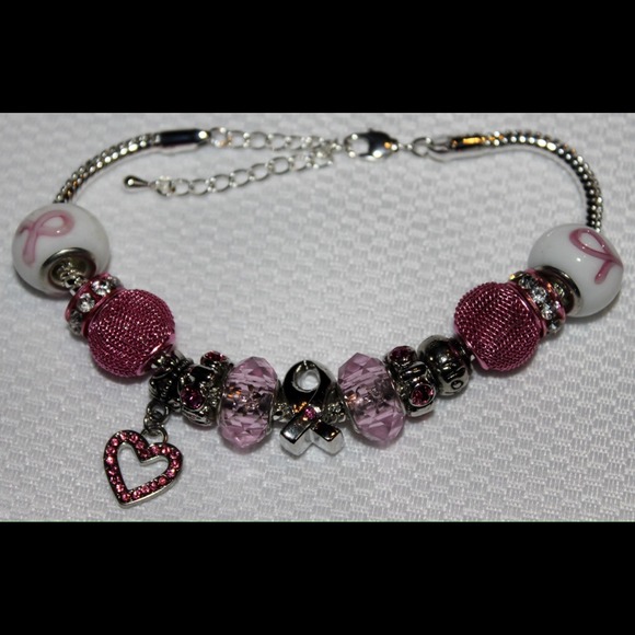 Bracelet, Breast Cancer, beaded - Picture 4 of 4