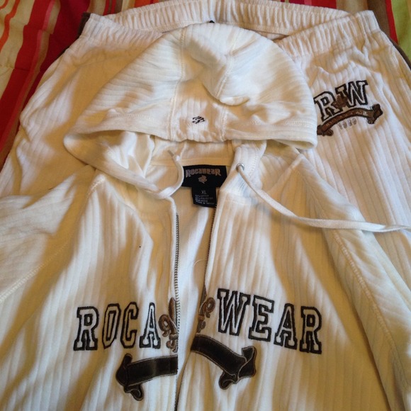 Beige & Brown Rocawear sweat suite